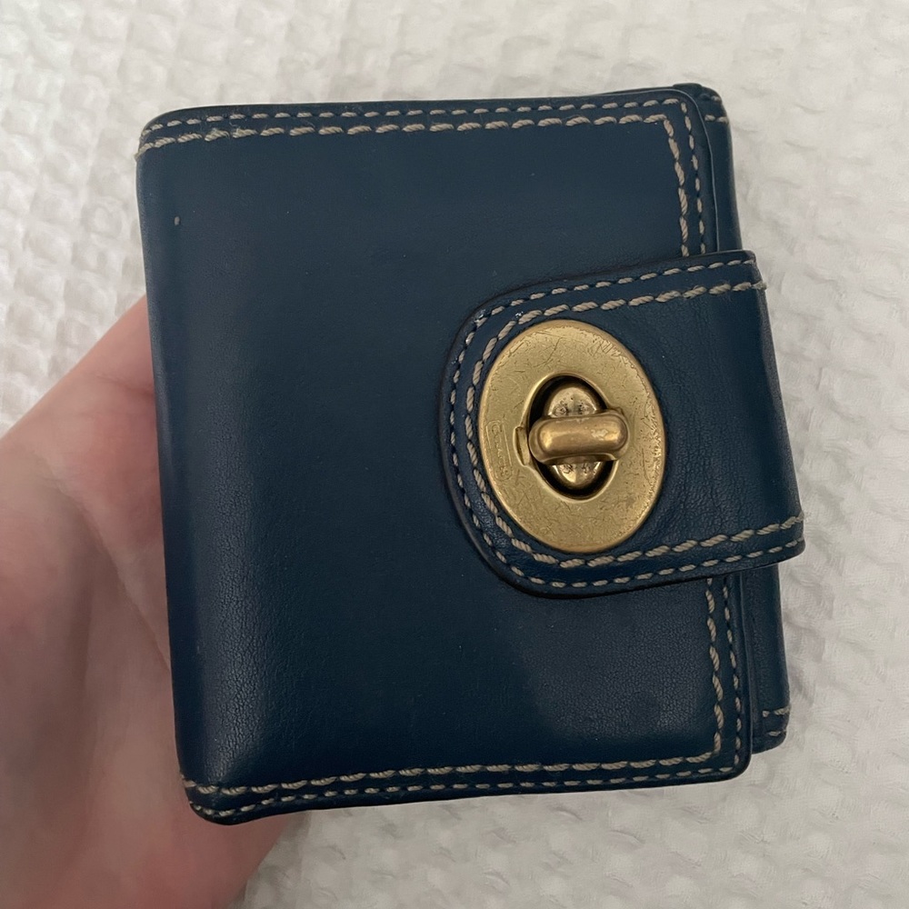 navy blue vintage coach wallet